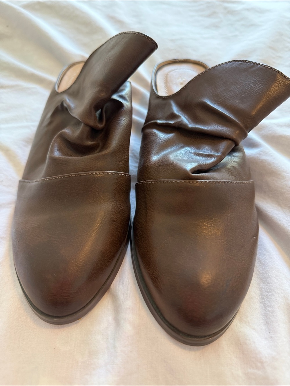 Chase + Chloe Brown  Slip-On Mules